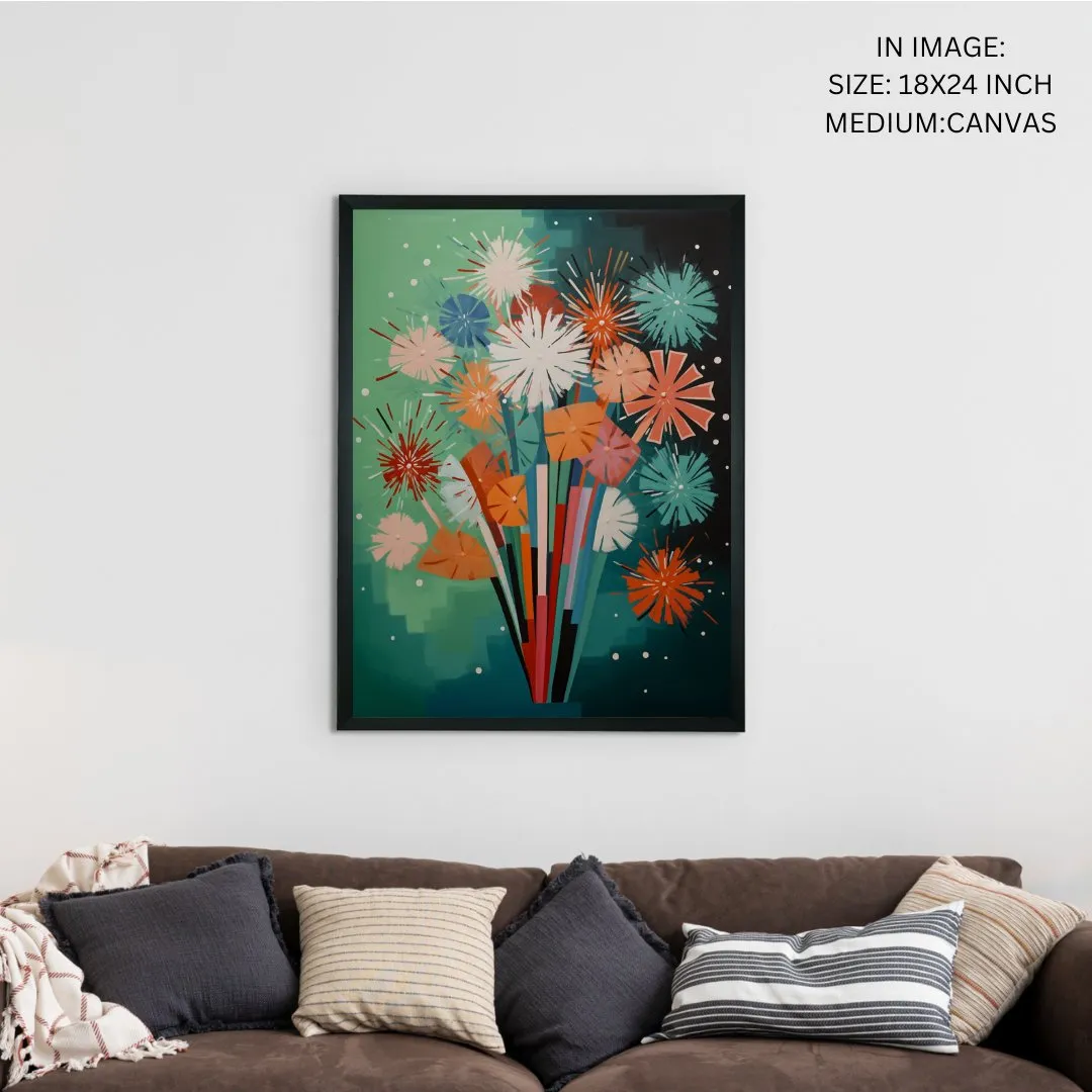 Sowpeace: Winter Sticks – Handcrafted Abstract Nature Canvas Art – Premium Indian-Inspired Winter Wall Decor