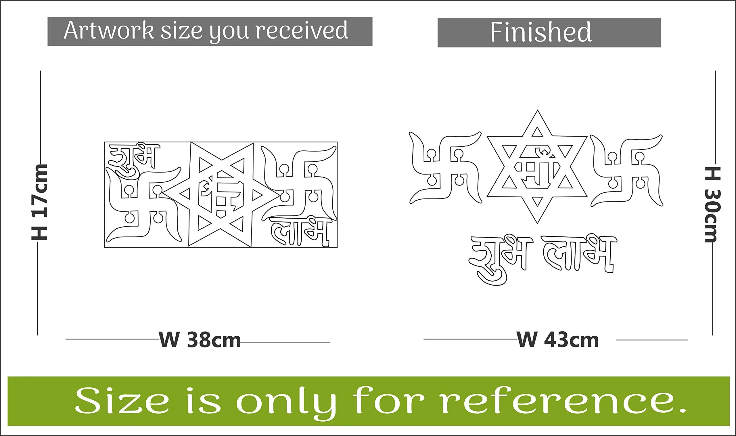 Sticker Hub Shubh labh Acrylic 3D Mirror Wall Sticker (Golden)_MG191