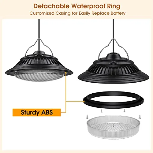 SunBonar Solar Shed Lights Indoor 2 Pack, 3200K/4000K/6000K Dimmable Daytime Available Solar Pendant Lights Outdoor with ON Off Switch & Remote Solar Hanging Chandelier Lights for Home Barn Garage