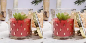 The Better Home 52 Hrs Scented Candles for Home Decor Christmas Candles Gift Set Aroma Candles for Bedroom Wedding Gifts for Couple Special Reusable Glass Jar Strawberry Scent