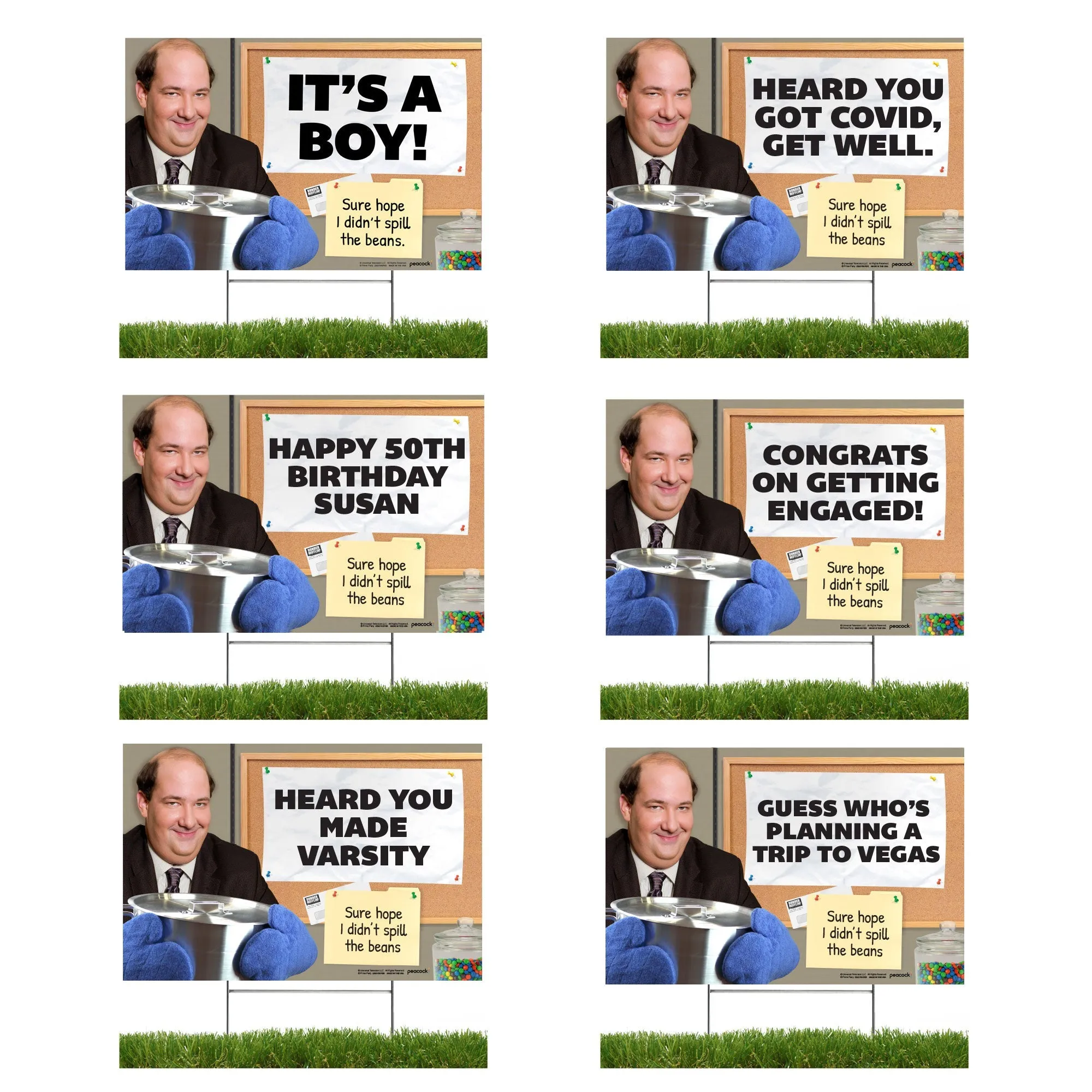 The Office Personalized Yard Sign with Kevin Malone, Sure Hope I didn’t Spill the Beans