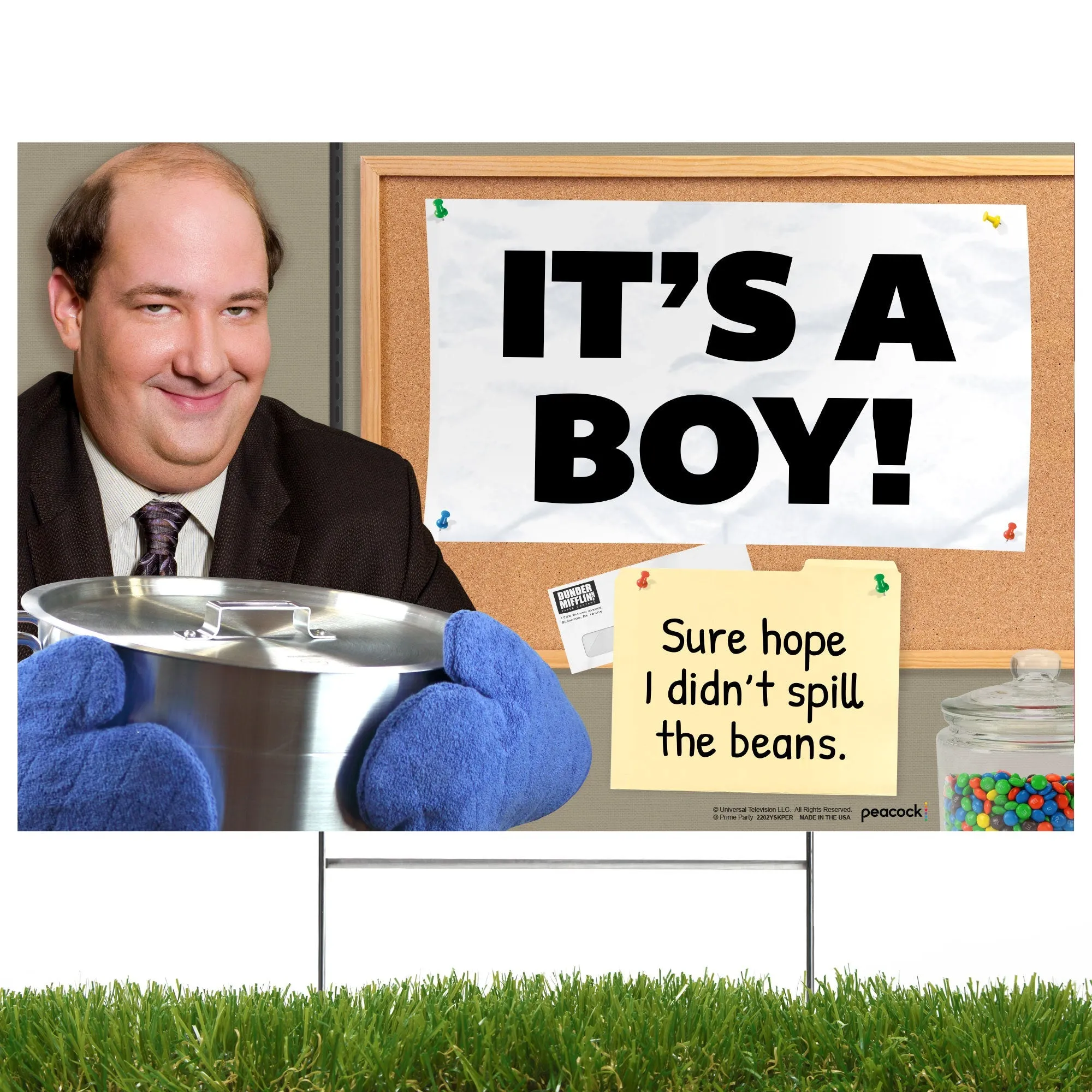 The Office Personalized Yard Sign with Kevin Malone, Sure Hope I didn’t Spill the Beans