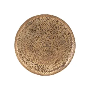 Tray, Rattan, Brass finish, Large