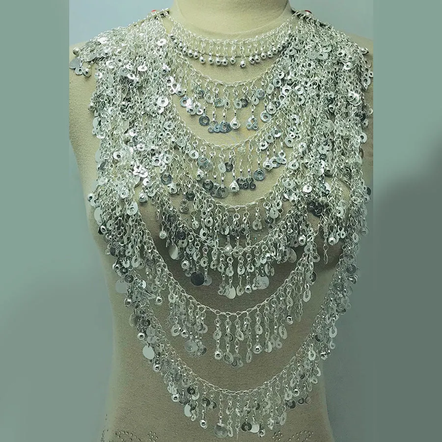 Tribal Multilayers Massive Silver Kuchi Necklace