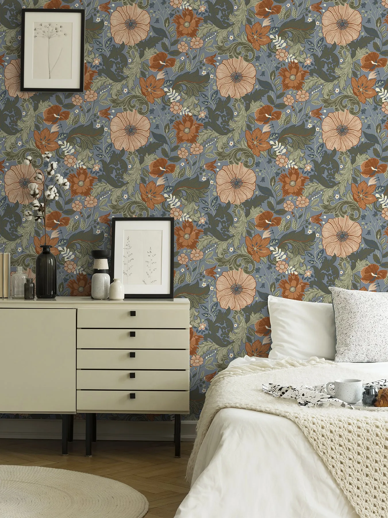 Victoria Pastel Floral Nouveau Wallpaper