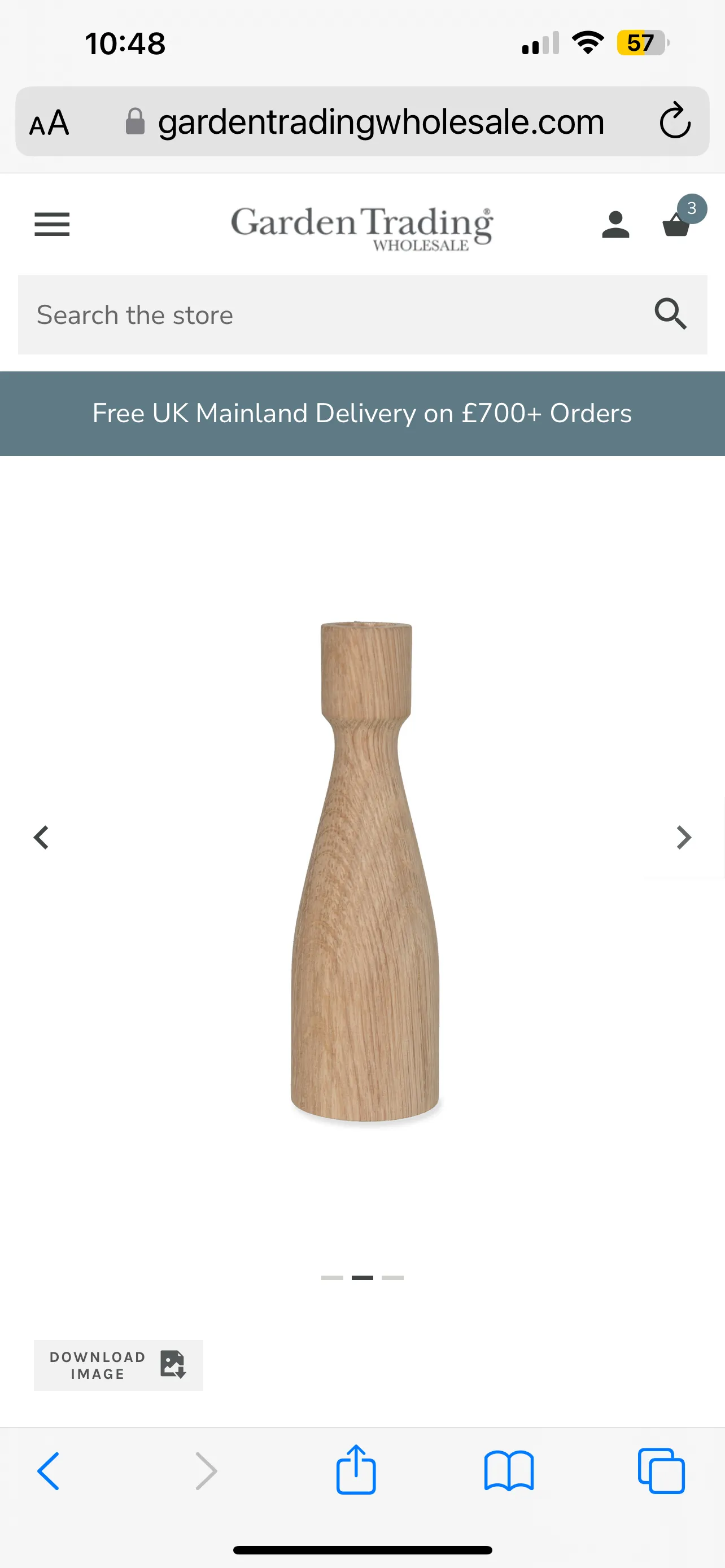 WALCOT | OAK CANDLESTICK | TALL