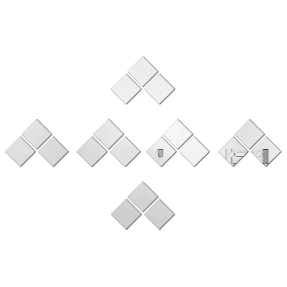 WallDaddy Self Adhesive Mirror Wall Stickers | Pack of (18 Solid Square Silver) 3D Acrylic Decorative Mirror Stickers, Mirror for Wall | Home | Bedroom | Bathroom | Kitchen | Festivals Decoration