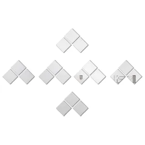 WallDaddy Self Adhesive Mirror Wall Stickers | Pack of (18 Solid Square Silver) 3D Acrylic Decorative Mirror Stickers, Mirror for Wall | Home | Bedroom | Bathroom | Kitchen | Festivals Decoration