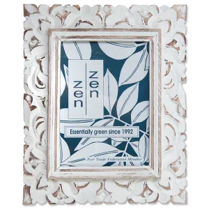 White Carved Frame, Medium