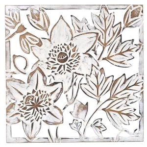Whitewash Passion Flower Wall Art