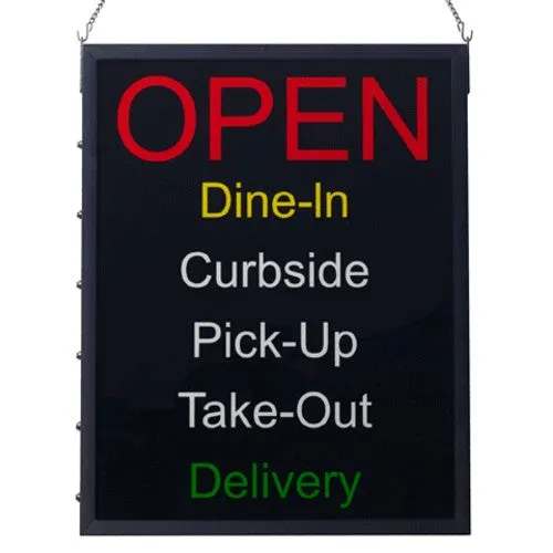 Winco LED-20 Open Sign, 6 Messages, 24" x 19"