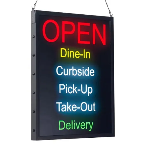 Winco LED-20 Open Sign, 6 Messages, 24" x 19"