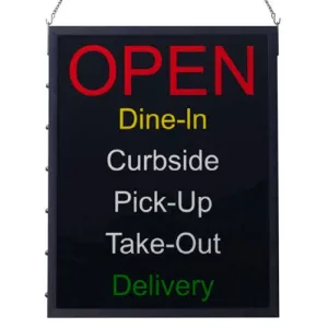 Winco LED-20 Open Sign, 6 Messages, 24" x 19"