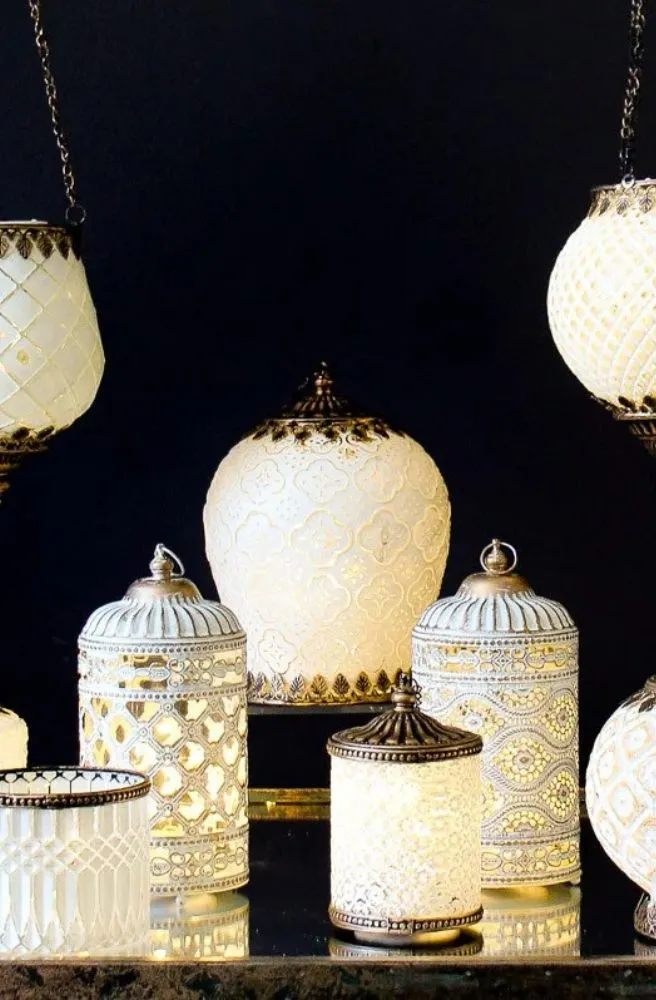 XL LED Lantern Foil White
